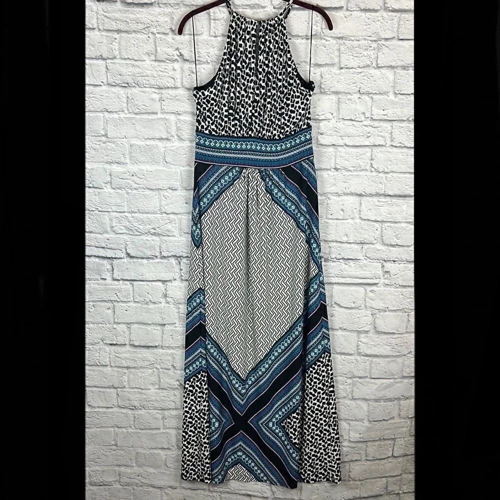 London Times Collection Patterned Maxi Dress Size Large - Picture 2 of 8
